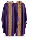 Purple embroidered chasuble, crosses (H202)