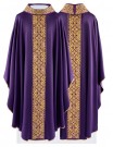 Purple embroidered chasuble, crosses (H202)