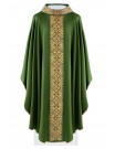 Embroidered green chasuble, crosses (H203)