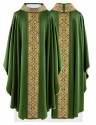 Embroidered green chasuble, crosses (H203)