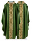 Embroidered green chasuble, crosses (H203)