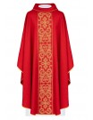 Embroidered red chasuble, crosses (H204)