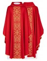 Embroidered red chasuble, crosses (H204)