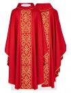 Embroidered red chasuble, crosses (H204)