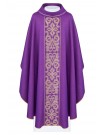 Purple embroidered chasuble, crosses (H205)