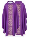 Purple embroidered chasuble, crosses (H205)