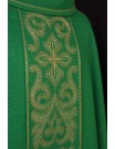 Green embroidered chasuble, crosses (H206)