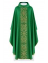 Green embroidered chasuble, crosses (H206)