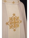 Embroidered chasuble, ecru, velvet, cross symbol (H208)