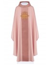 Embroidered rose chasuble, velvet, cross symbol (H211)