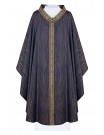 Purple chasuble with embroidered collar and belt (H220)