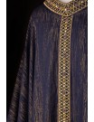Purple chasuble with embroidered collar and belt (H220)
