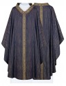 Purple chasuble with embroidered collar and belt (H220)