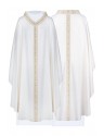 White chasuble with embroidered collar and belt (H221)