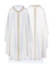 White chasuble with embroidered collar and belt (H221)