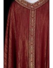 Red chasuble with embroidered collar and belt (H222)