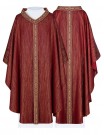 Red chasuble with embroidered collar and belt (H222)