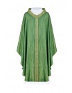 Green chasuble with embroidered collar and belt (H223)