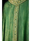 Green chasuble with embroidered collar and belt (H223)