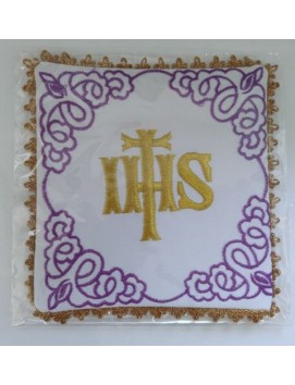 Chalice pall with gold IHS inscription (4M)