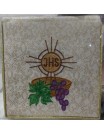 Embroidered burse for the sick, ecru with gold patterns (46)