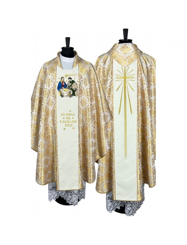 Embroidered chasuble - Christmas, fabric rosette (2)
