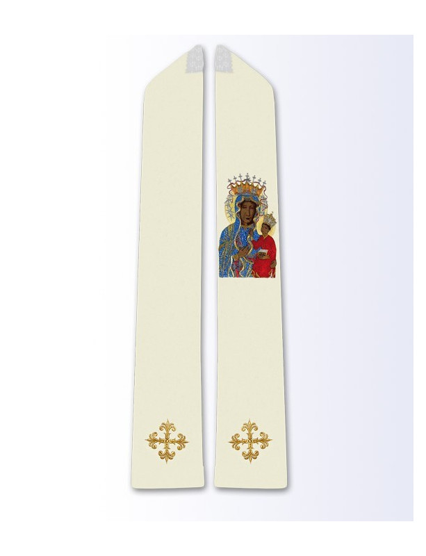 Étole à l'effigie de Notre-Dame de Czestochowa
