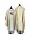 Embroidered chasuble - Christmas, brocade fabric, rosette (3)