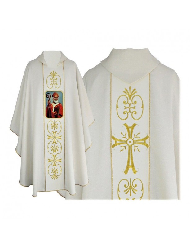 Chasuble with Santa Claus print