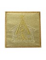 Christmas chalice pall - embroidered, brocade fabric (1)