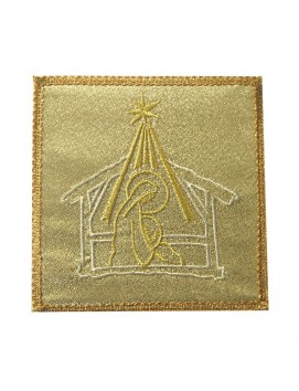 Christmas chalice pall - embroidered, brocade fabric (1)