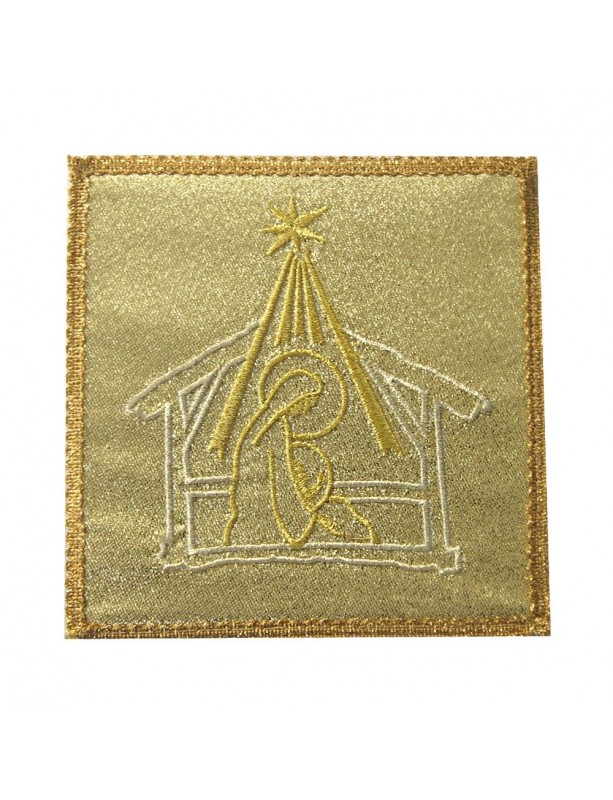 Christmas chalice pall - embroidered, brocade fabric (1)
