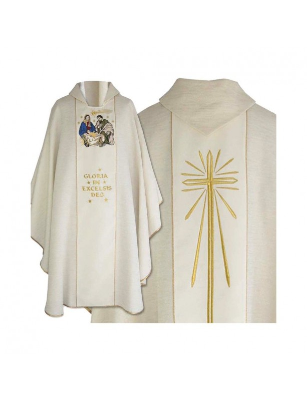 Embroidered chasuble - Christmas, brocade fabric (4)