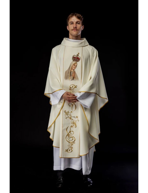 Messgewand mit besticktem Bild Unserer Lieben Frau von Fatima (104H)