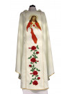 Embroidered chasuble with the Heart of Jesus - plain fabric