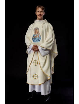 Chasuble with embroidered image of the Heart of Mary (107H)