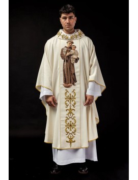 Chasuble with embroidered image of Saint Anthony (108H)