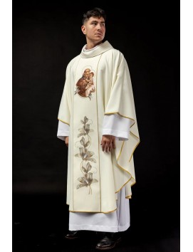 Chasuble with embroidered image of Saint Anthony (111H)