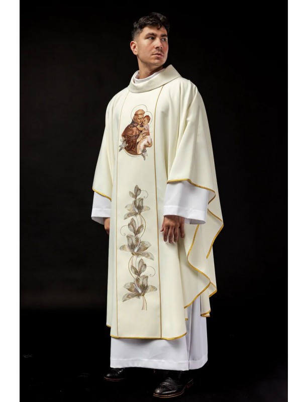 Chasuble with embroidered image of Saint Anthony (111H)