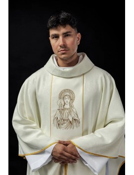 Chasuble with embroidered image of Our Lady of Candlemas (114H)