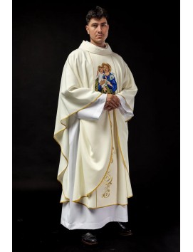 Chasuble with embroidered image of Saint Joseph (115H)