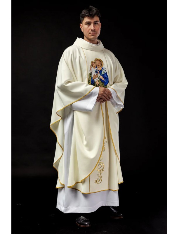 Chasuble with embroidered image of Saint Joseph (115H)