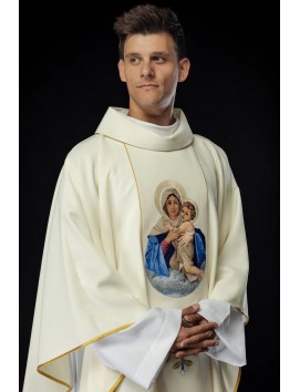 Chasuble with embroidered image of the Virgin Mary with Child (119H)