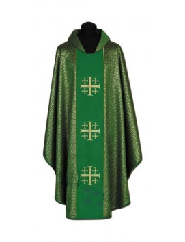 Chasuble verte + ornement doré