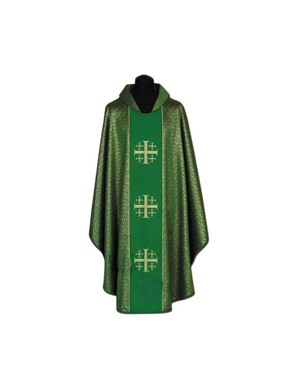 Casulla verde + ornamento dorado