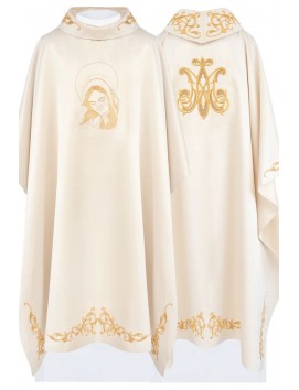 Chasuble with embroidered motif of Our Lady Comforting the Child Jesus (122H)