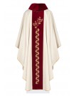 mbroidered wedding chasuble, velvet belt, burgundy (123H)