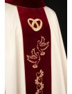 mbroidered wedding chasuble, velvet belt, burgundy (123H)