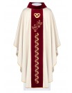 mbroidered wedding chasuble, velvet belt, burgundy (123H)