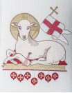 Embroidered Easter stole with the symbol of the Lamb of God (125H)